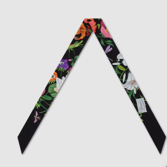 Gucci Printed Silk Twill Ribbon Scarf - Picture 3 of 8